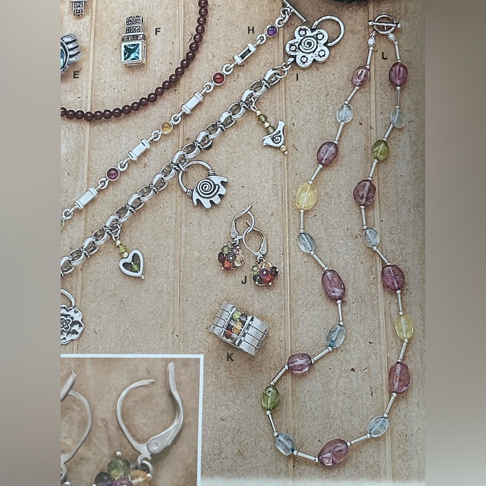 Silpada Rare Sterling Silver Multi Semi-Precious Stone Toggle Necklace - Picture 8 of 8